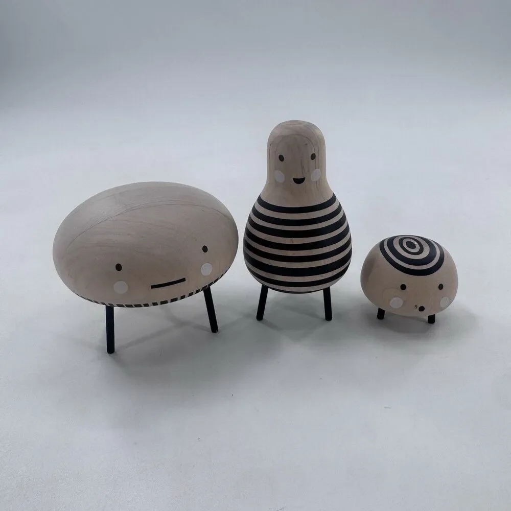 SET of 3 Ikea DVÄRGTALL DVARGTALL Decorative Figures Figurines Wood Ships Fast